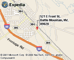 Battle Mountain Comfort Inn map by Expedia.com Travel