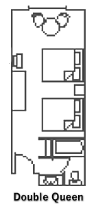 Double Queen Guest Room layout