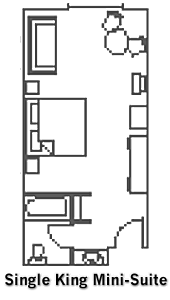 Single King Mini-Suite Guest Room layout