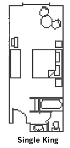 Single King Guest Room layout