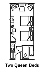 Double Queen Guest Room layout