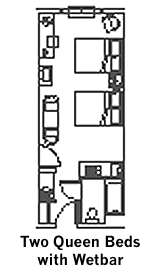 Double Queen Guest Room layout