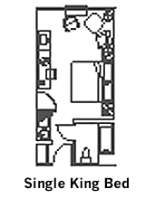 Single King Guest Room layout