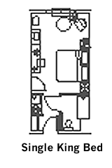 Single King Guest Room layout