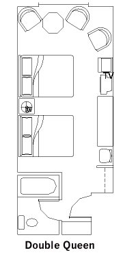 Double Queen Guest Room layout