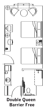 Double Queen Guest Room layout