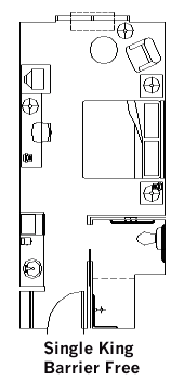 Single King Guest Room layout