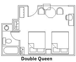 Double Queen Guest Room Layout