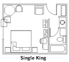 Single King Guest Room Layout