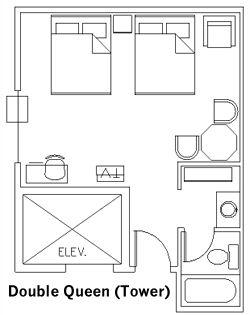 Double Queen Guest Room Layout