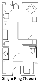 Single King Guest Room Layout