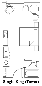 Single King Guest Room Layout