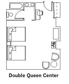 Double Queen Guest Room layout