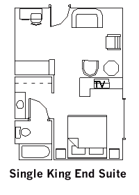 Single King End Suite layout