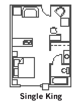 Single King Guest Room layout