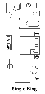 Single King Guest Room Layout