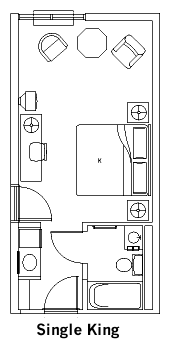 Single King Guest Room Layout