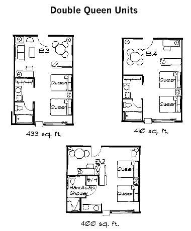 Double Queen Guest Room Layout