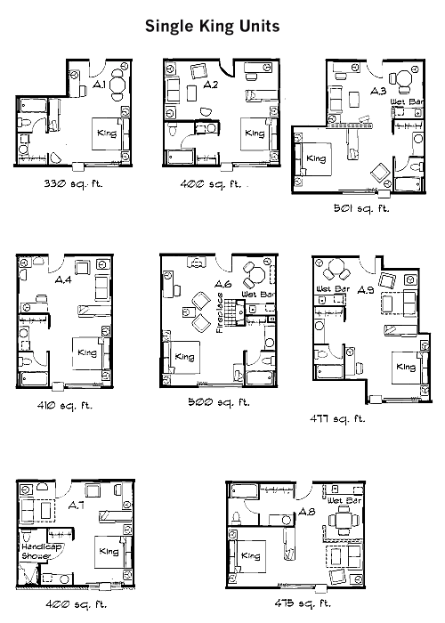 Single King Guest Room Layouts