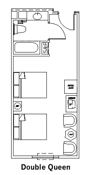 Double Queen Guest Room layout