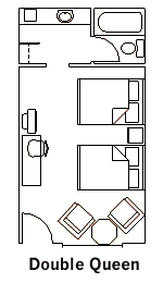 Double Queen Guest Room layout