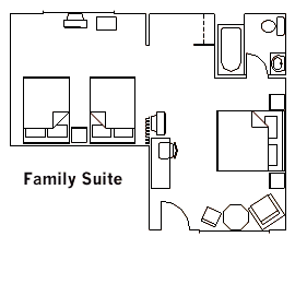 Single King with Jacuzzi Guest Room layout