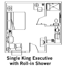 Single King Guest Room layout