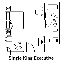 Single King Guest Room Layout