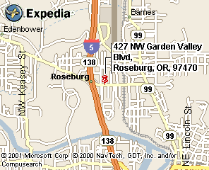 Roseburg Quality Inn map by Expedia.com Travel